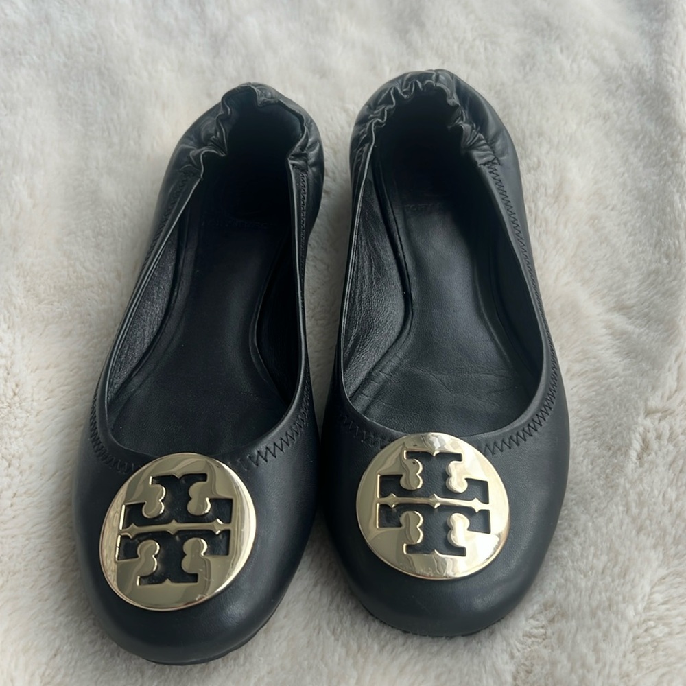 Tory Burch Minnie travel ballet flats, black size 8